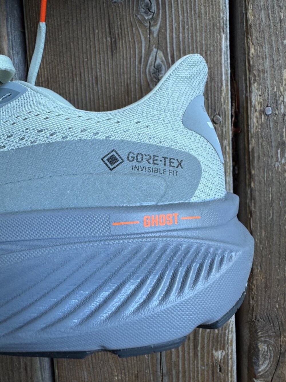 BROOKS Ghost 17 GTX Smoke-Primer Gray-Orange Running Shoes in Men's 9.5 - Picture 14 of 14